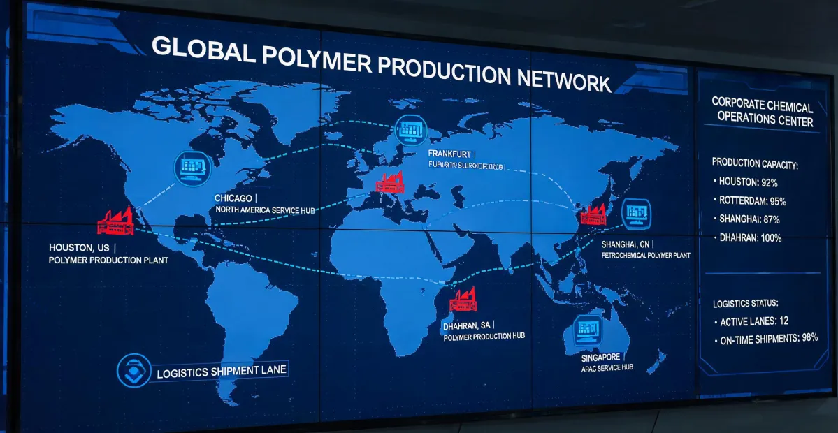 Polymer production network map