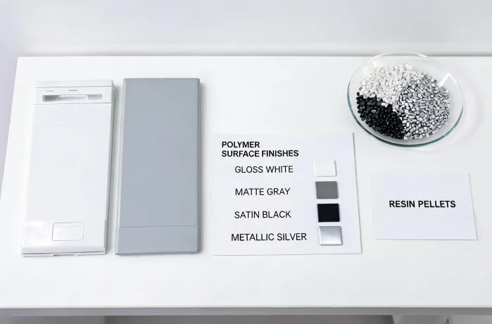 Consumer goods polymer surface finish