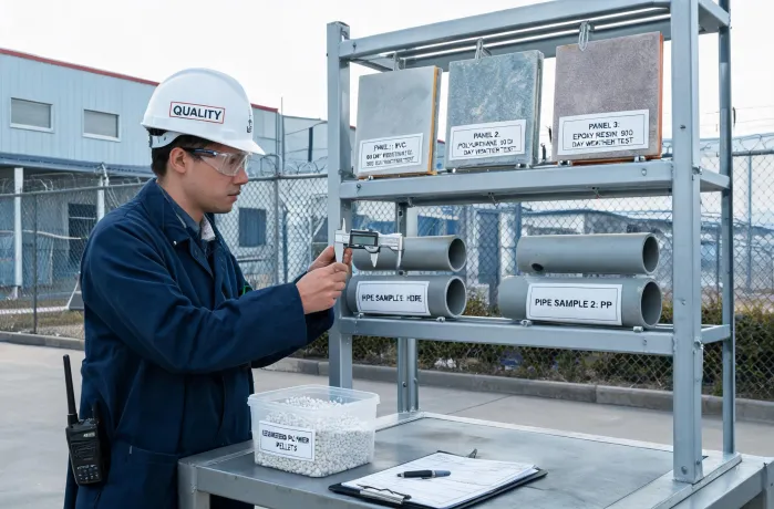 Construction polymer component testing